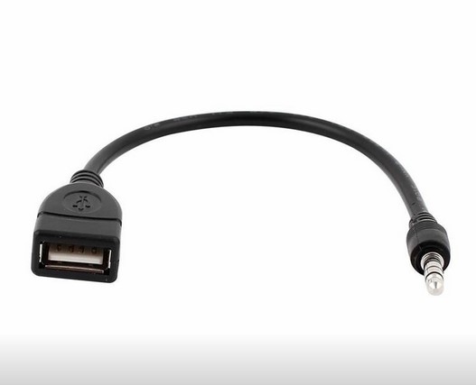 Cablu USB 2.0 A mama - Jack 3.5mm 4P, 4 POLI, 0.2m, negru,  CABLE-USBF/3.5MM4P-0.2