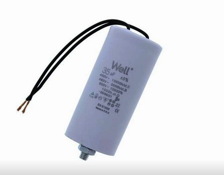 35uF/450V, Condensator motoare , fir, 50x78mm,  MOTCAP-35UF-WR
