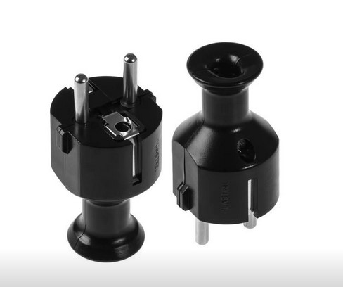 Stecher rotund, AC, 16A, Schuko, iesire dreapta, NEGRU, WT-40, ELPL-WT-40/BK-PTL