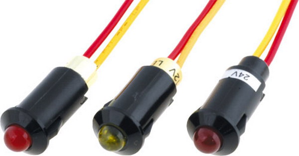 Lampa panou, led, 24V, 5mm, rosu, orificiu montare 8.2mm, ILL9-24R