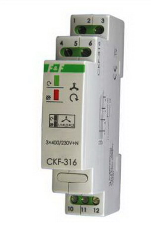 Releu protectie tensiune, motor, control faze, supraveghere, echilibru, secvente si cadere faze, trifazat, 10A, CKF-316
