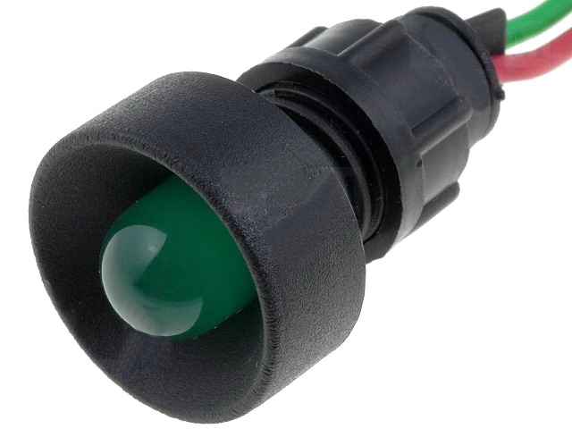 Lampa semnalizare, 12-24VAC, PANOU, LED, VERDE, orificiu montare 13mm, LKS12-24-G