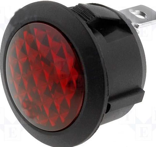 Lampa semnalizare 24VDC, led rosu, orificiu montare 20mm, R9-92L-02-R