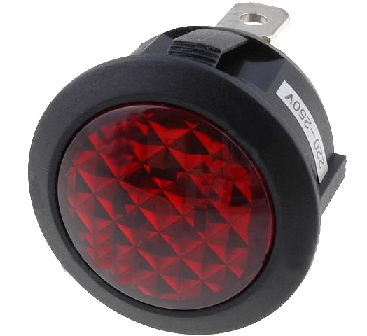 Lampa semnalizare panou, rosu, 230VAC, orificiu montare Ø20mm, R9-92N-02-R