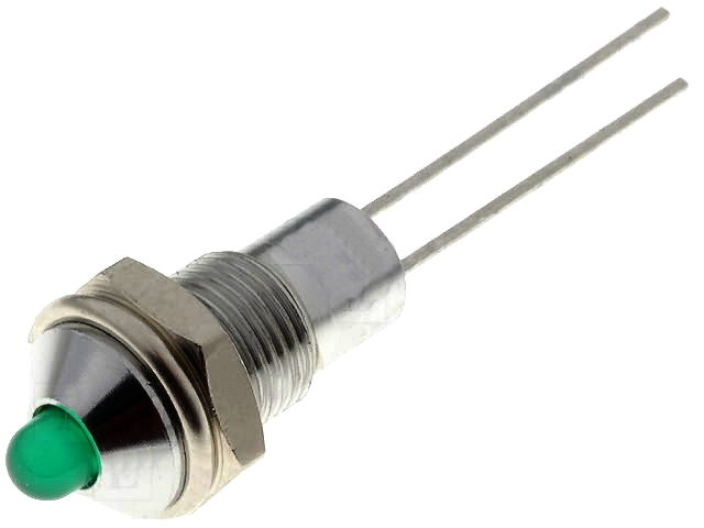 Lampa semnalizare, LED verde, M6, 20mA, SMQS062