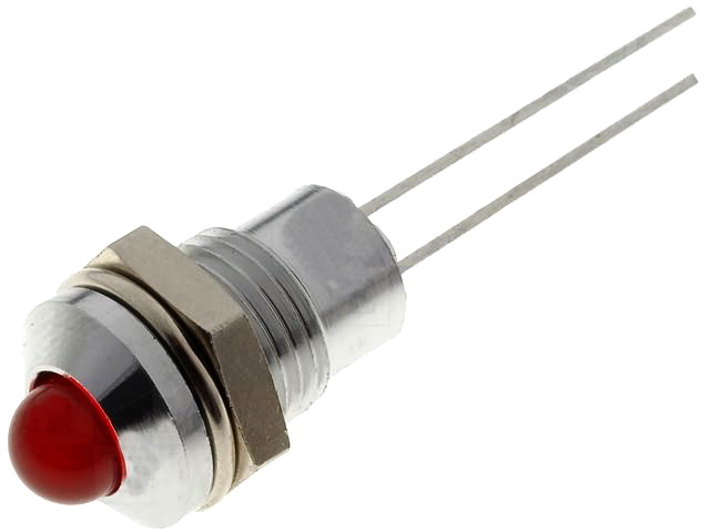 Lampa semnalizare, LED rosu, orificiu montare 8.2mm, fara rezistor, SMQS080