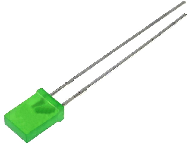 Led 2x5mm, dreptunghiular, verde, 2.1-2.8V, LL-254GD