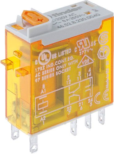 Releu 230VAC, DPDT, 8A, 250VAC, 46.52.8.230.004, FINDER