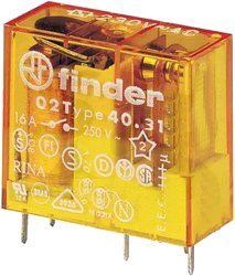 Releu 230VAC, 10A, SPDT, pas 3.5mm, 40.31.8.230.0000,  FINDER