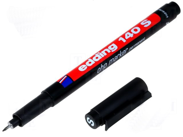 Marker 0.6mm, carioca cablaj, negru, rezistent la apa, FSE141F, EDDING