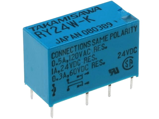 Releu 24VDC, 1A, DPDT, RY-24W-K, FUJITSU-TAKAMISAWA