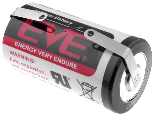 Baterie Litiu, 3.6V, 19000mA, D, R20, lame, EVE-ER34615CNR