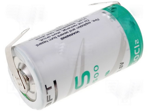 Baterie Litiu, 3.6V, 7200mA, 26x50mm, lame, SAFT-LS26500CNR,