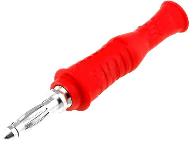 Conector banana 4mm, cu filet, 36A, rosu, 1069-PRO-RT