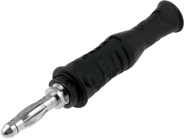 Conector banana 4mm, cu filet, 36A, negru, 1069-PRO-SW