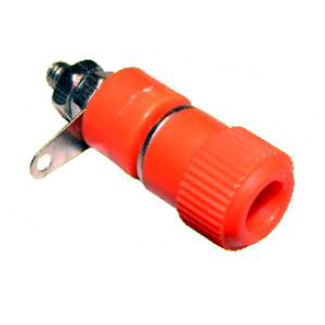 Soclu banana, rosu, 4mm, orificiu montare 7.8mm, BA2RD