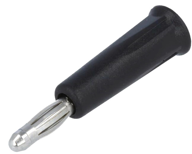 Conector banana, negru, 4mm, 24A, PJ1010B