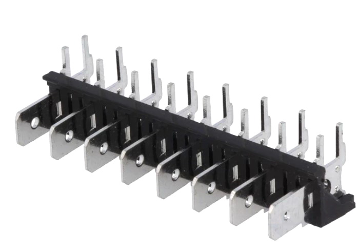 ST-LK-8, Terminal: conector spadă; 6,3mm; THT; 250V; în unghi 90°; piste: 8