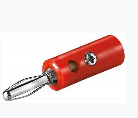 Conector banana, 4mm, izolat, cu surub, BC-002/R