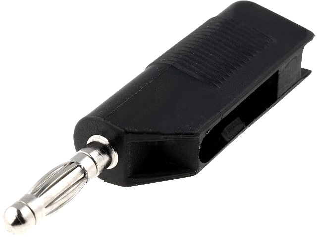 Mufa banana, negru, 10A, 60VDC, terminal cu surub, BC-027/B