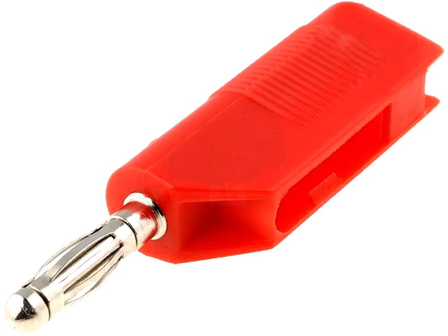 Mufa banana, rosu, 10A, 60VDC, 4mm, terminal cu surub, BC-027/R