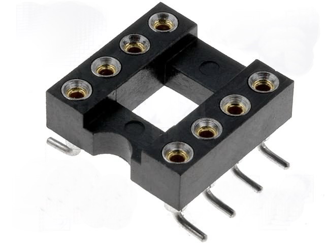 Soclu circuit integrat, 8 pini, RM2.54mm, smd, GOLD8P-SMD