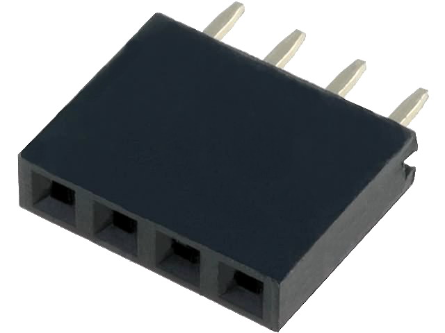 Soclu; şiruri pini; mamă; PIN: 4; drept; 2,54mm; THT; 1x4; aurit; 3A, ZL262-4SG