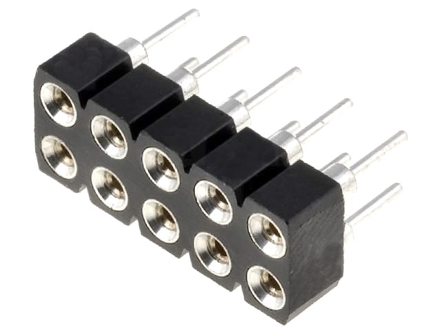Siruri pini; mamă; PIN: 10; contacte întoarse; drept; 2,54mm, ZL304-2X5P