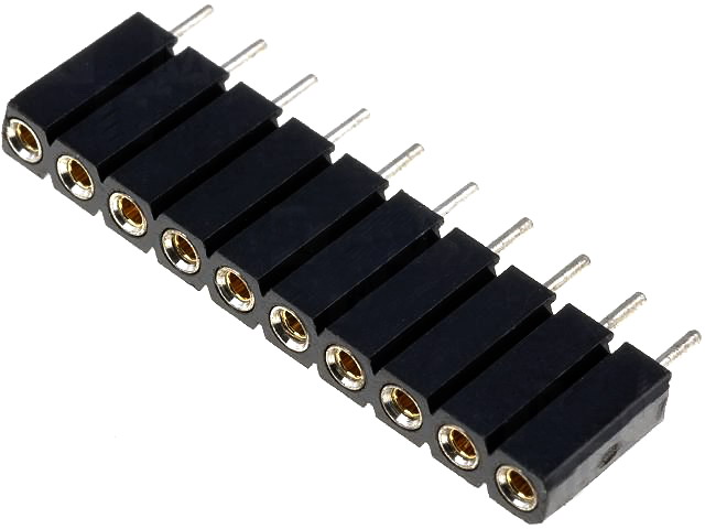 Soclu; şiruri pini; mamă; PIN: 10; drept; 2,54mm, ZL307-1X10