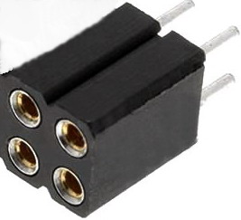 şiruri pini; mamă; PIN: 4;  drept; 2,54mm ZL307-2X2