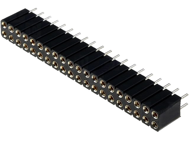 ZL307-2X20, Soclu; şiruri pini; mamă; PIN: 40; drept; 2,54mm
