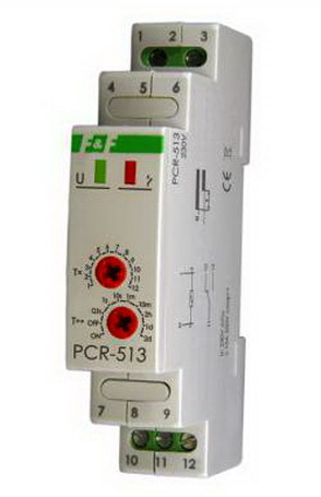 Timer ON-Delay, 0.1sec-24 ore, 10A, 12VAC-264VAC, PCR-513UNI