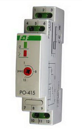 Timer ventilator, baie, OFF-Delay, 1-15min, 10A, AC1, 1xNO/NC, PO-415-230V