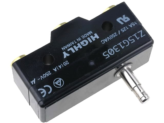 Microintrerupator cu ax, 15A, 250V, ON-(ON), Z15G1305