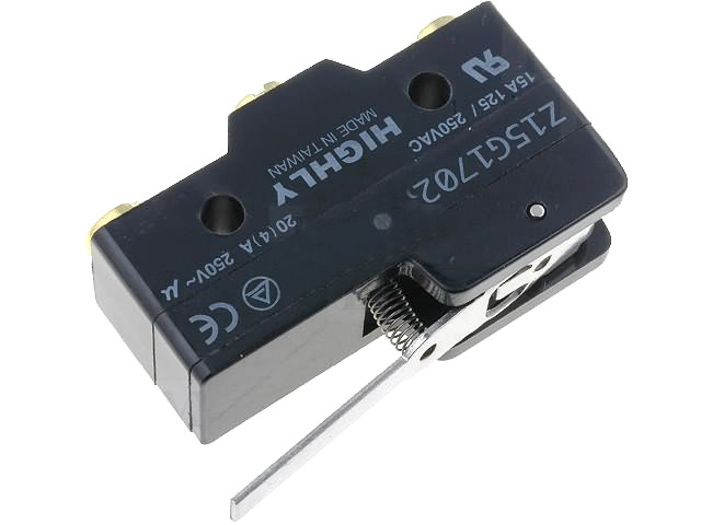 Intrerupator cu rola longitudinala, 15A, ON-(ON), Z15G1702