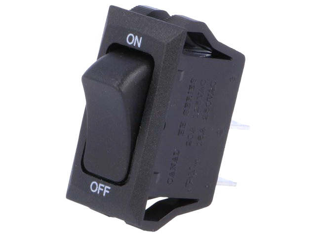 Intrerupator basculant; ON-OFF, 16A, 2 pini, SPST, orificiu montare 28.6x13.8mm, HB110C7NBBGA