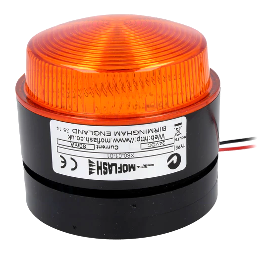 Baliza pulsatorie portocaliu 24VDC, 10-100VDC, 20-72VAC, IP67, X80-01-01