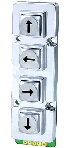 Tastatura 4 butoane, metal, AB104-MARS-WP