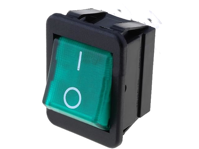 Comutator basculant, ON-OFF, 16A, 4 pini, DPST, orificiu montare 30x22mm, C1353ABNAB, BULGIN