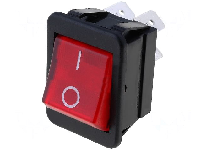 Comutator basculant, ON-OFF, 16A, 4 pini, DPST, orificiu montare 30x22.1mm, C1353ABNAC