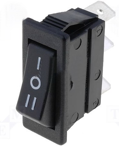 Intrerupator basculant, ON-OFF-ON, 16A, 3 pini, SP3T, orificiu montare 30x11mm,  C1520ALAAF