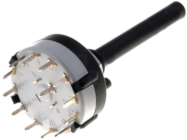 Comutator rotativ, 6 pozitii, 2 sectiuni, MBB, orificiu montare Ø10mm, CK1060