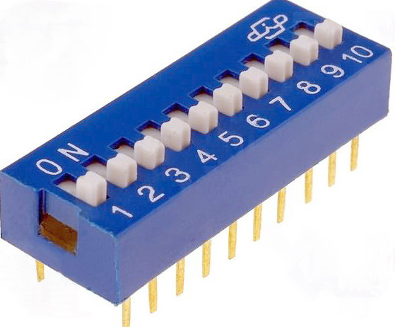 Intrerupator, 10 POZITII,  DIP-SWITCH, ON-OFF, DS-10
