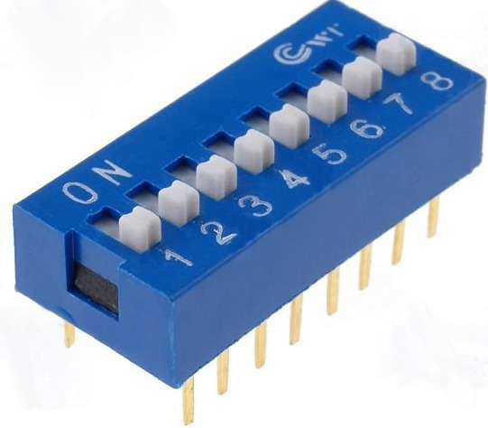 Intrerupator DIP-SWITCH, 8 pozitii, ON-OFF, DS-08