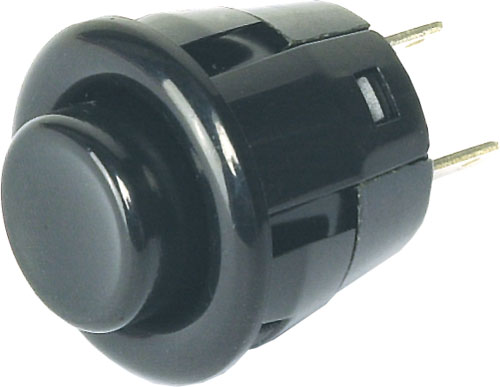 Push-buton, monostabil, rotund, 3A, OFF-(ON), negru, orificiu montare 17.8mm, DS412B