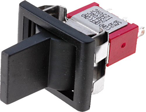 Intrerupator basculant ON-OFF-ON; 5A, orificiu montare 15.2x12.7mm, IC1203R7M1QE2