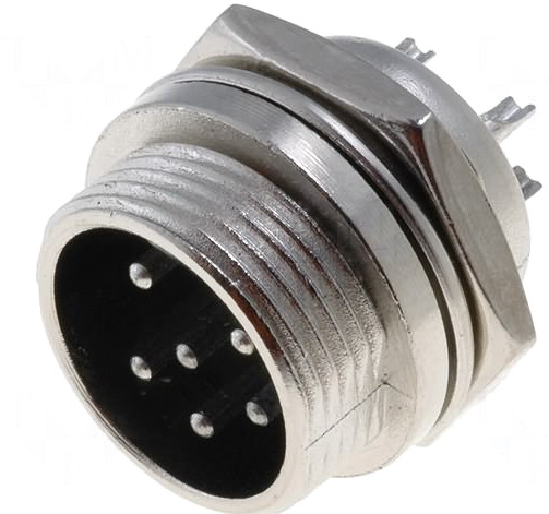 Mufa tata microfon, 6 contacte, statie radio, montare panou, MIC336