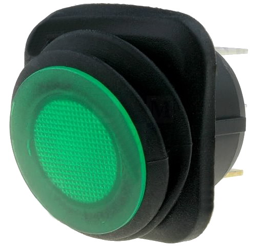 Intrerupator basculant, auto, ON-OFF, 10A, 3 pini, SPST, orificiu montare Ø24mm, R13203B8402BBG5