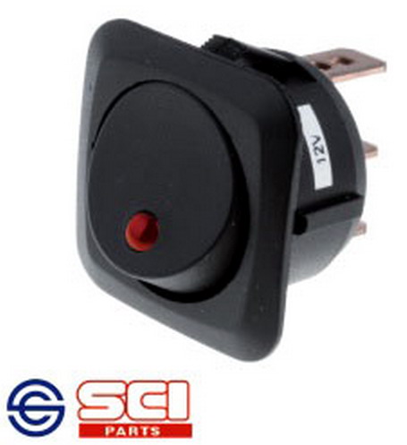 Intrerupator basculant auto, ON-OFF, 25A, 3 pini, SPST,orificiu montare Ø24mm, R13203L01BBRL1