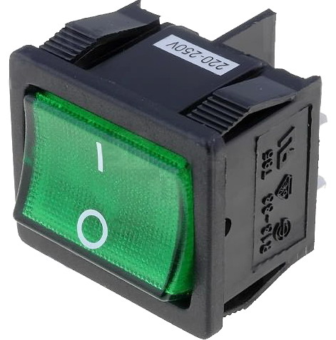 Intrerupator basculant, ON-OFF, 6A, 4 pini, DPST,orificiu montare 19.6x22.2mm, RS1333BBG2N2